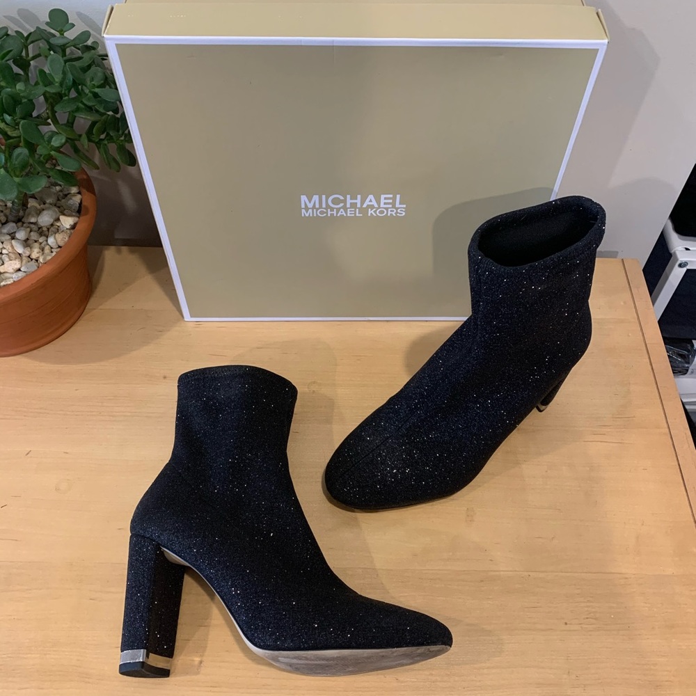Michael Kors Mandy Booties - black glitter